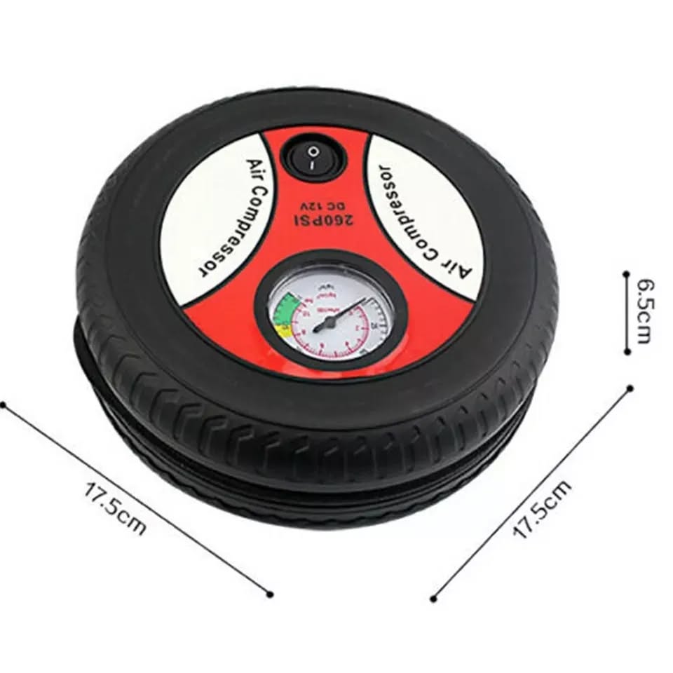Portable 12V Car Tyre Air Compressor Pump | Fast Inflation for Car, Bike, & Sports Balls | Compact & Easy to Use