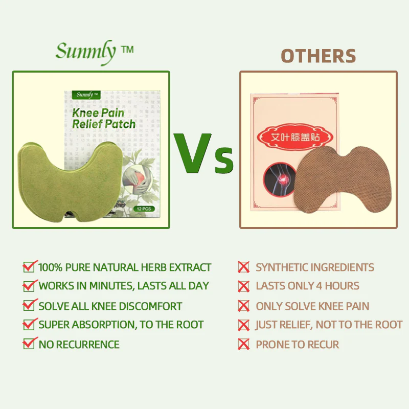 Natural Knee & Joint Pain Relief Patches – Mugwort Herbal Therapy for Long-Lasting Comfort (10PCS)