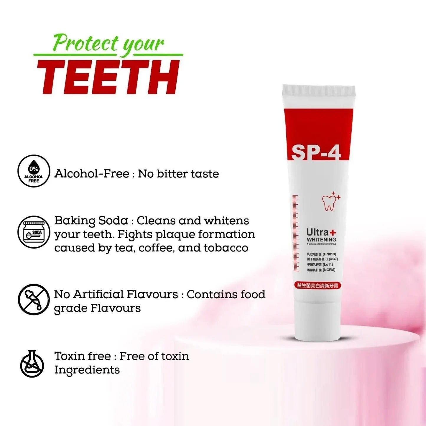 SP-4 Probiotic Whitening Toothpaste, Teeth Whitening Toothpaste