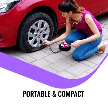 Portable 12V Car Tyre Air Compressor Pump | Fast Inflation for Car, Bike, & Sports Balls | Compact & Easy to Use