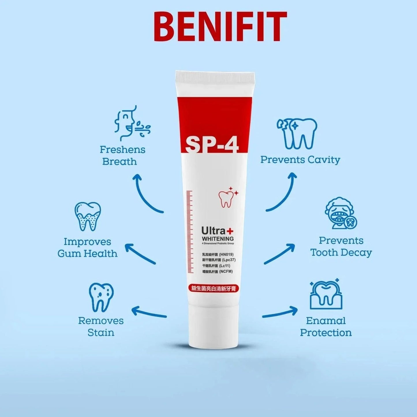 SP-4 Probiotic Whitening Toothpaste, Teeth Whitening Toothpaste