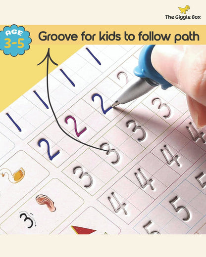 Magic Book for Kids, Sink Magic Practice CopyBook, (4 Books+10 Refills+1 Pen+1 Grip) ( Pack Of 1 )